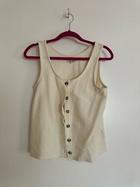 Madewell Cream Button-Front Tank Top